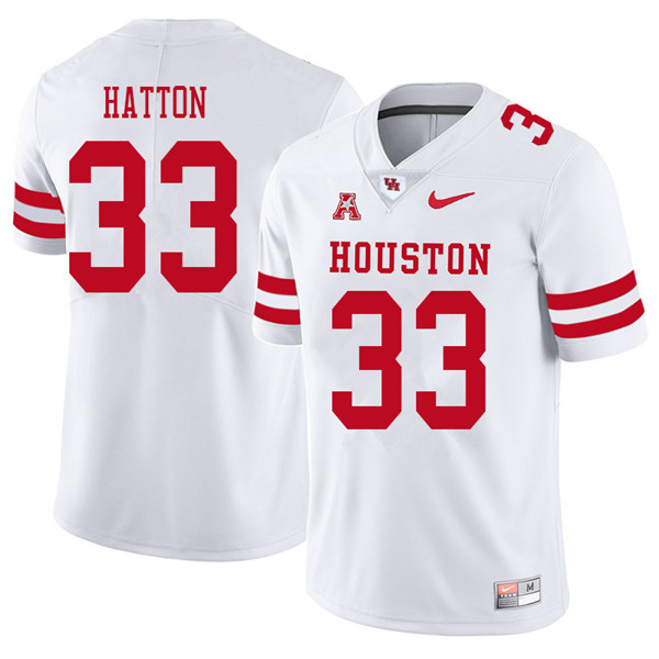 2018 Men #33 Kinte Hatton Houston Cougars College Football Jerseys Sale-White